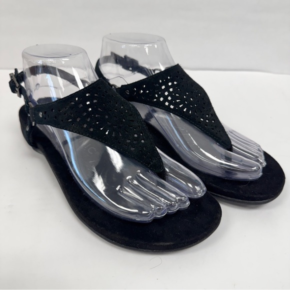 Vionic Shoes - Vionic Black Kirra Toe Post Thong Sandal Adjustable Buckle Arch Support Size 7.5